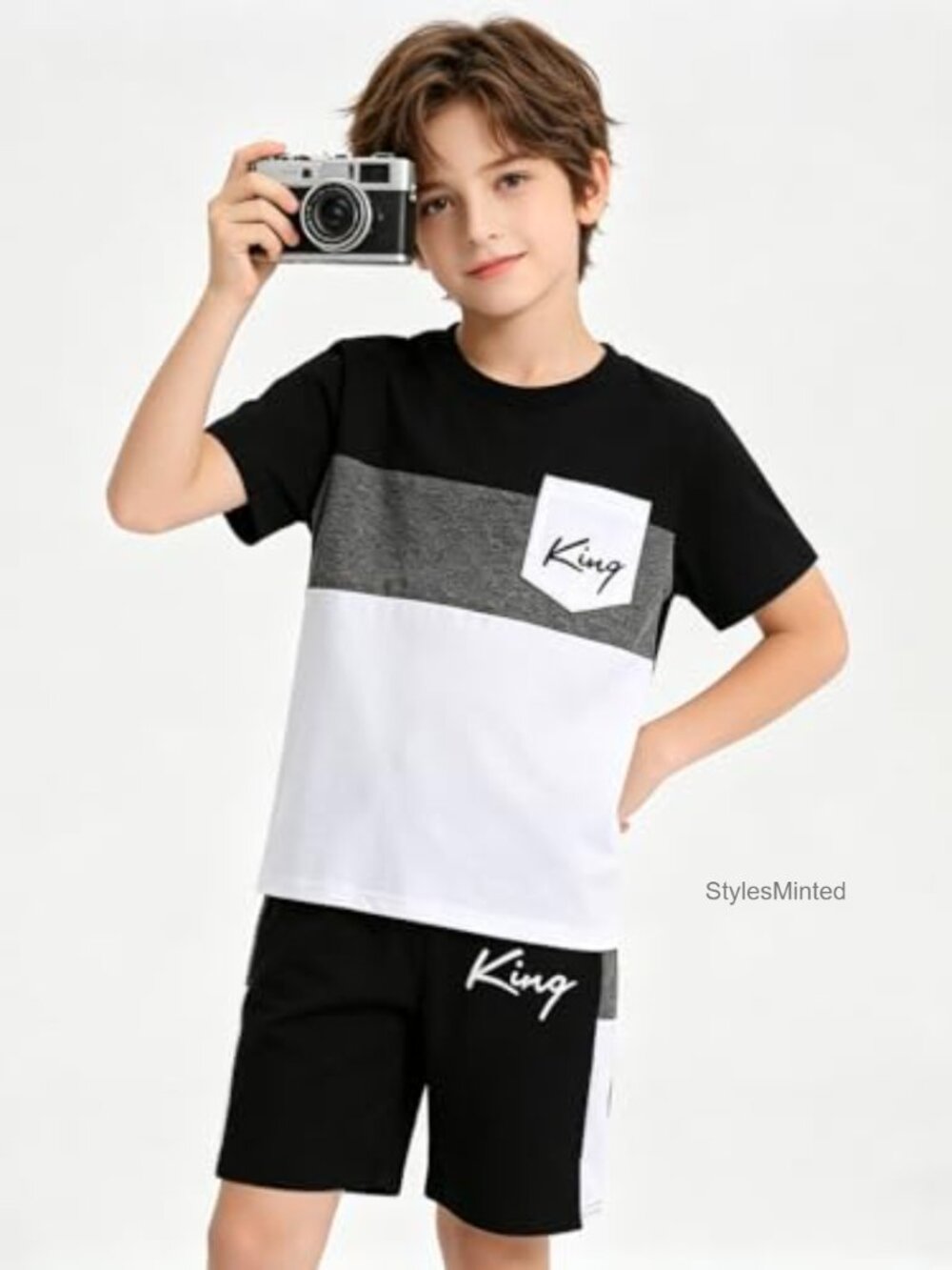 Boys 6-12 Summer Outfit Set Short Sleeve Tee & Shorts 2-Piece - Picture 6 of 7